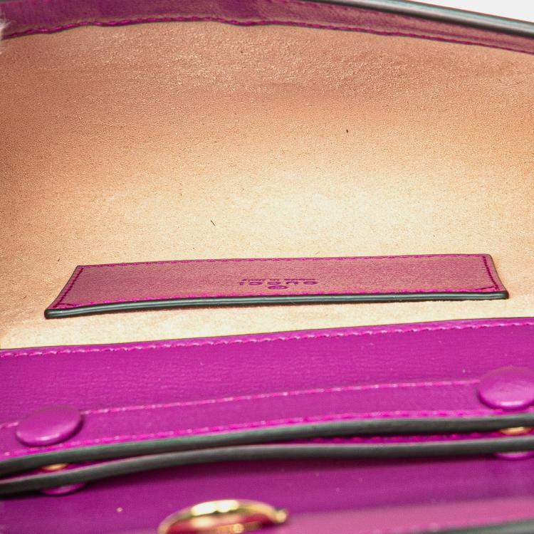 مملوكة مسبقًا Gucci Purple Mini Leather Horsebit 1955 Web Crossbody