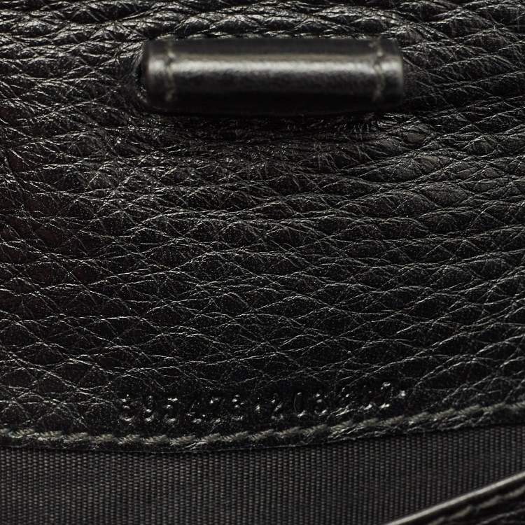 Pre Owned Gucci Soho Organizer Black Leather Double Zip Around Wallet