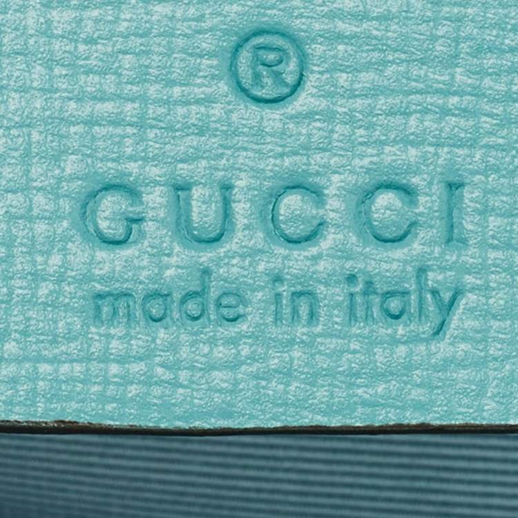 Pre Owned Gucci Horsebit 1955 Blue Woven Straw Chain Clutch