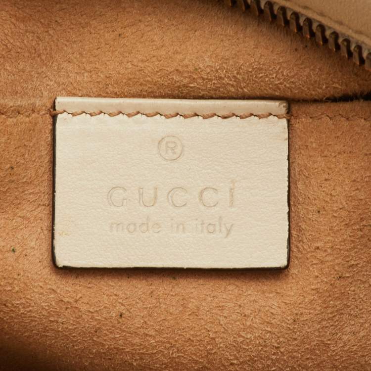 Pre Owned Gucci GG Marmont Small Cream Leather Camera Bag