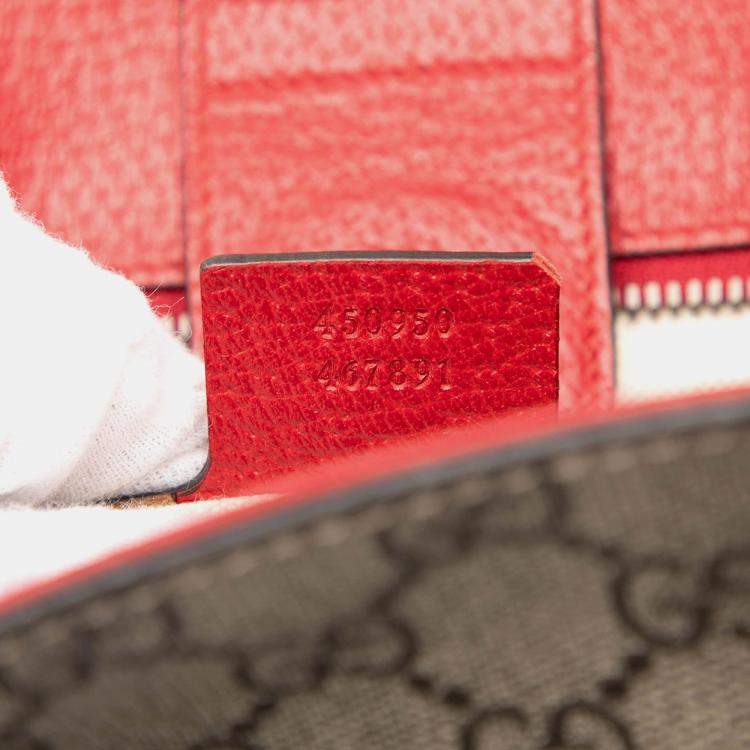 Pre Owned Gucci Brown GG Supreme Web Bosco Satchel