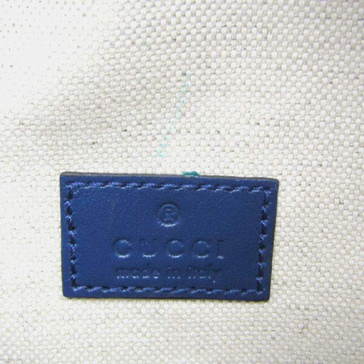 Pre Owned Gucci GG Embossed Leather Fanny Pack Sling Bag Blue