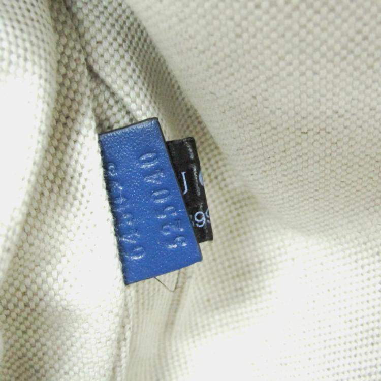 Pre Owned Gucci GG Embossed Leather Fanny Pack Sling Bag Blue