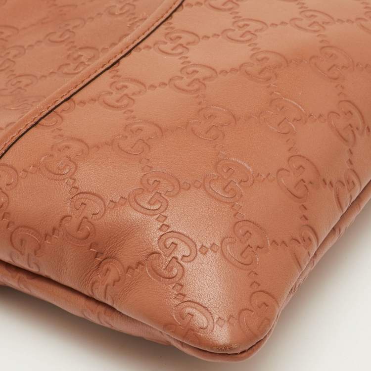 Pre Owned Gucci Messenger Mini Brown Guccissima Leather Crossbody Bag