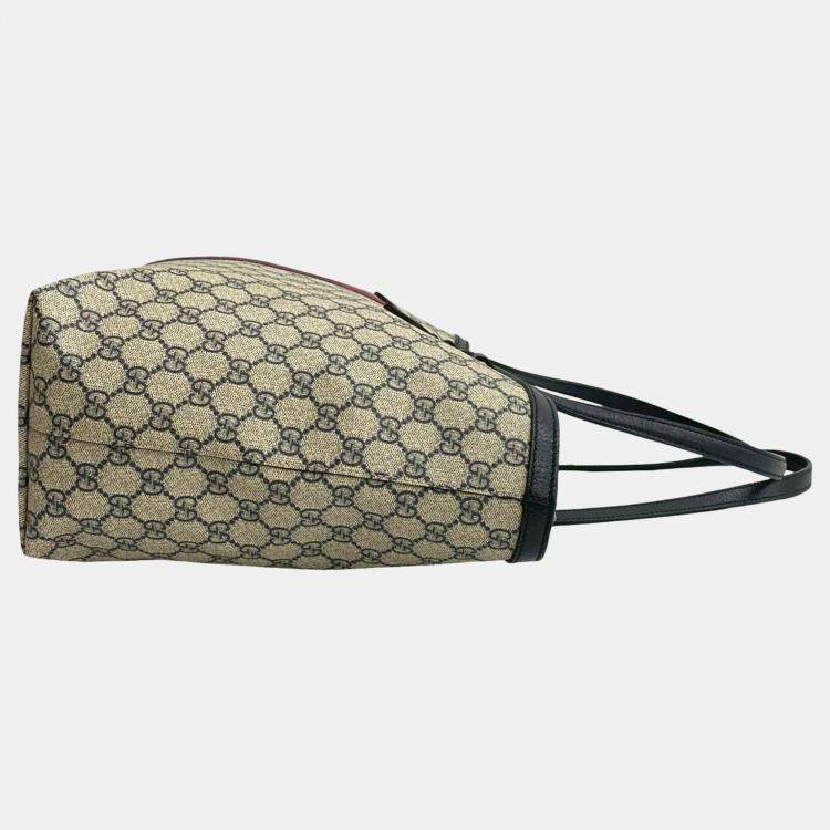 Pre Owned Gucci Brown Medium GG Supreme Ophidia Tote
