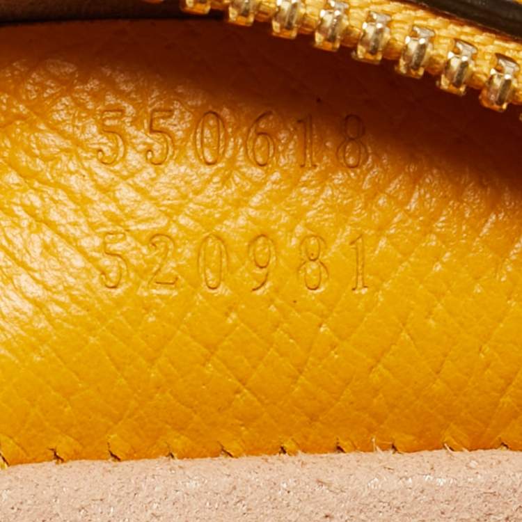 Pre Owned Gucci Ophidia Flora Mini Yellow GG Supreme Canvas and Leather Round Bag