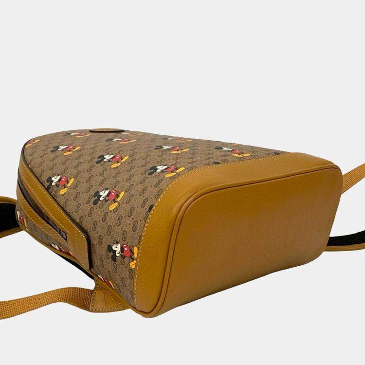 Pre Owned Gucci Brown Disney Small Micro GG Supreme Mickey Mouse Dome Backpack