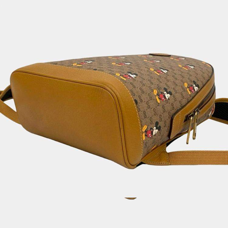 Pre Owned Gucci Brown Disney Small Micro GG Supreme Mickey Mouse Dome Backpack