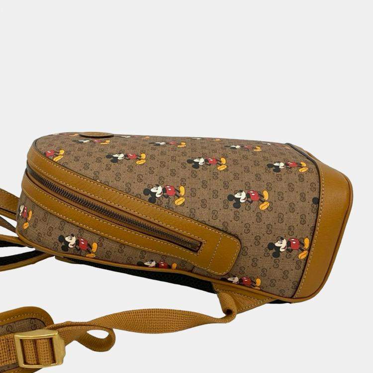 Pre Owned Gucci Brown Disney Small Micro GG Supreme Mickey Mouse Dome Backpack