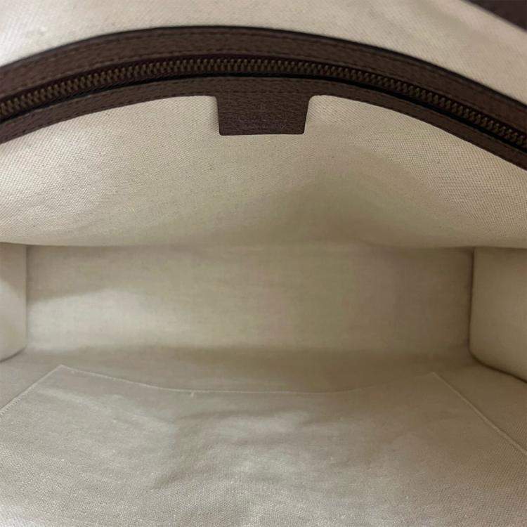 Pre Owned Gucci Brown GG Supreme Ophidia Vertical Tote