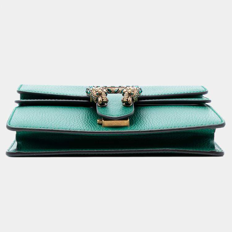 مملوكة مسبقًا Gucci Green Small Leather Dionysus Crossbody