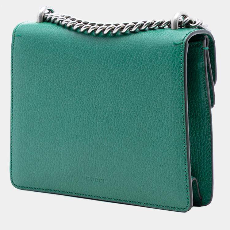 مملوكة مسبقًا Gucci Green Small Leather Dionysus Crossbody