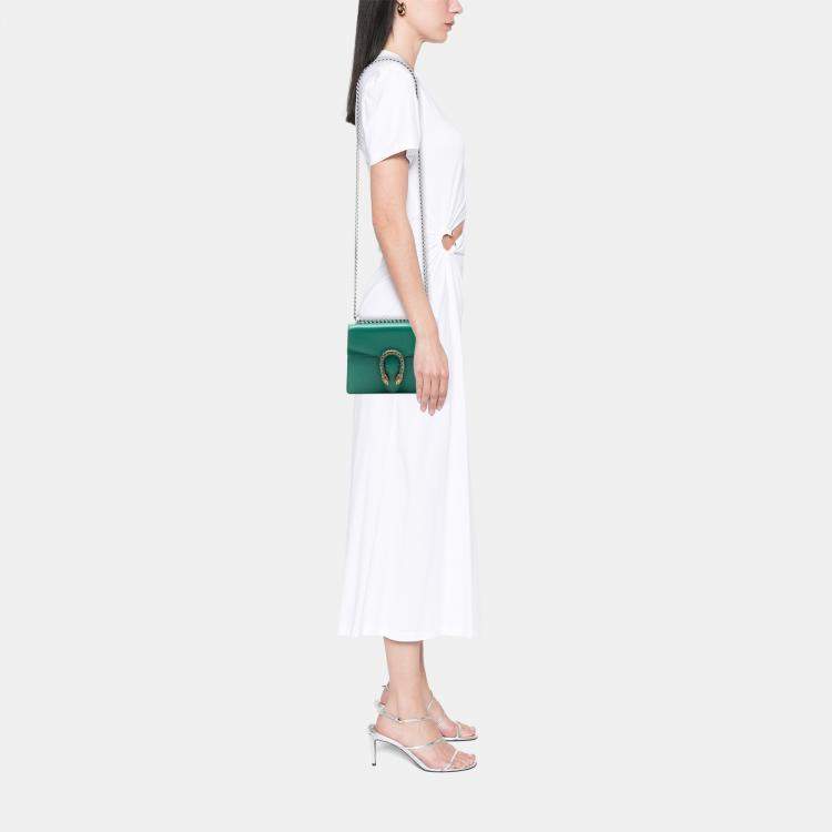  مملوكة مسبقًا Gucci Green Small Leather Dionysus Crossbody