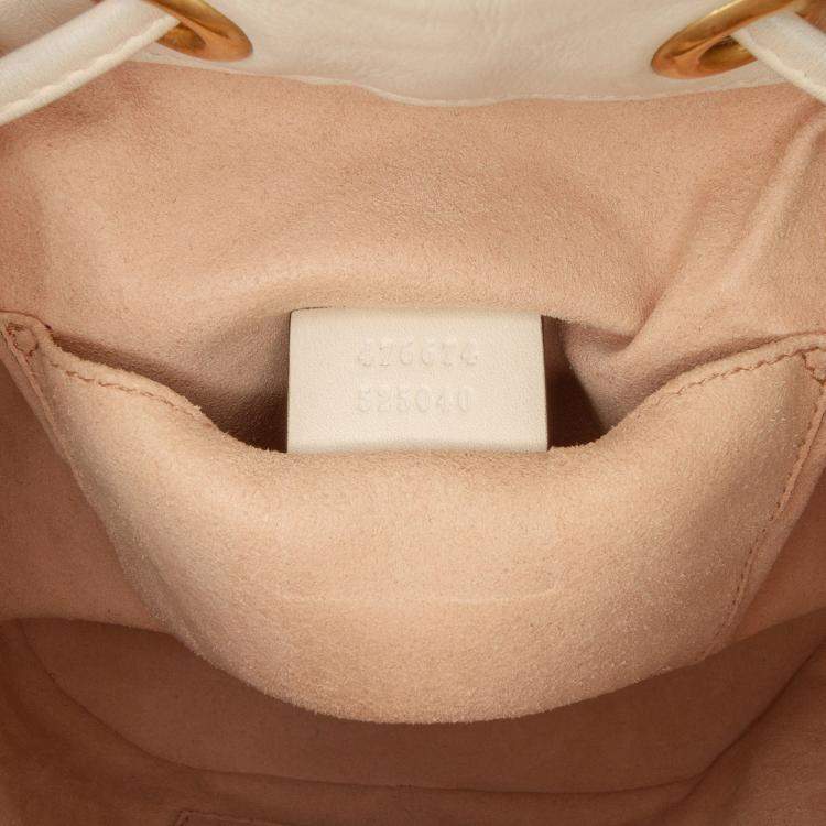 Pre Owned Gucci White GG Marmont Matelasse Leather Bucket Bag