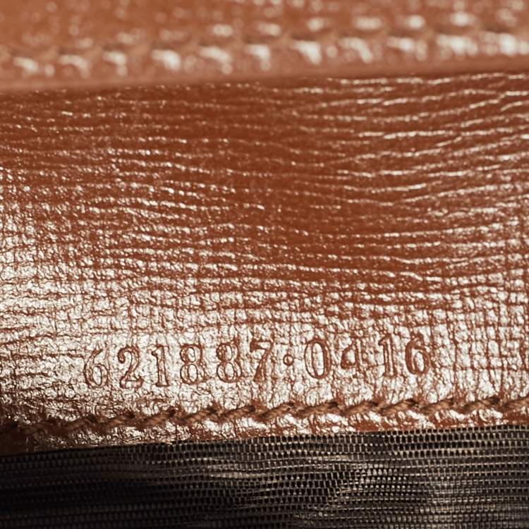 Pre Owned Gucci Horsebit 1955 Brown/Beige GG Supreme Canvas and Leather Flap Card Case