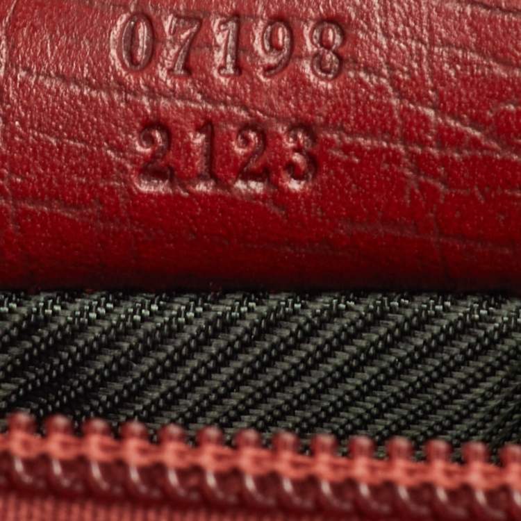 Pre Owned Gucci Boat Red GG Canvas and Leather Baguette