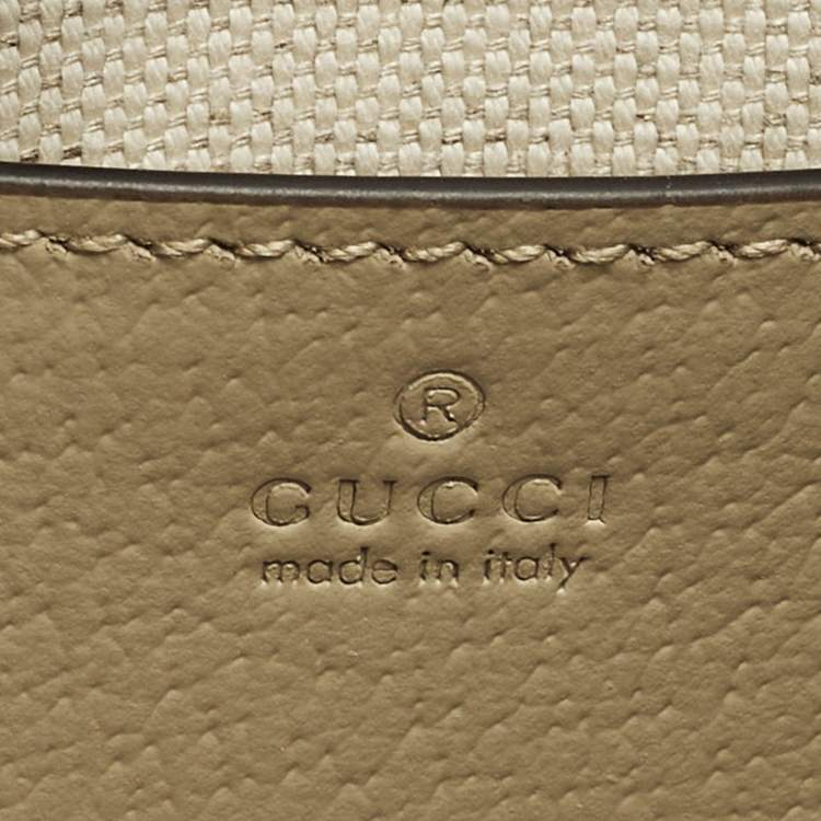 Pre Owned Gucci Ophidia Mini Beige GG Supremes Canvas and Leather Bag