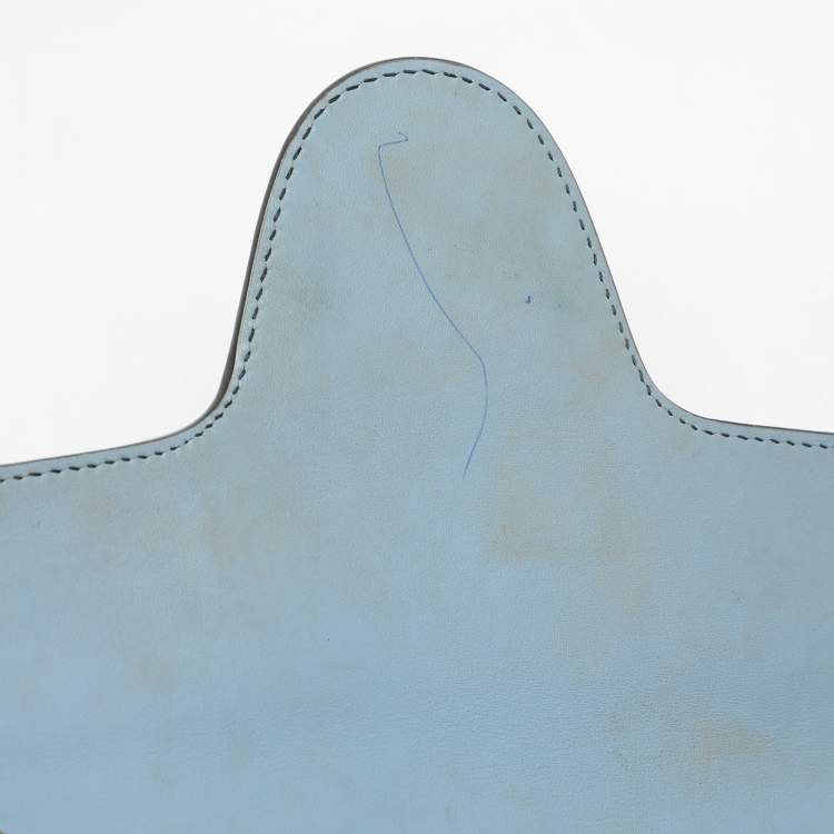 Pre Owned Gucci Emily Medium Light Blue Microguccissima Leather Shoulder Bag