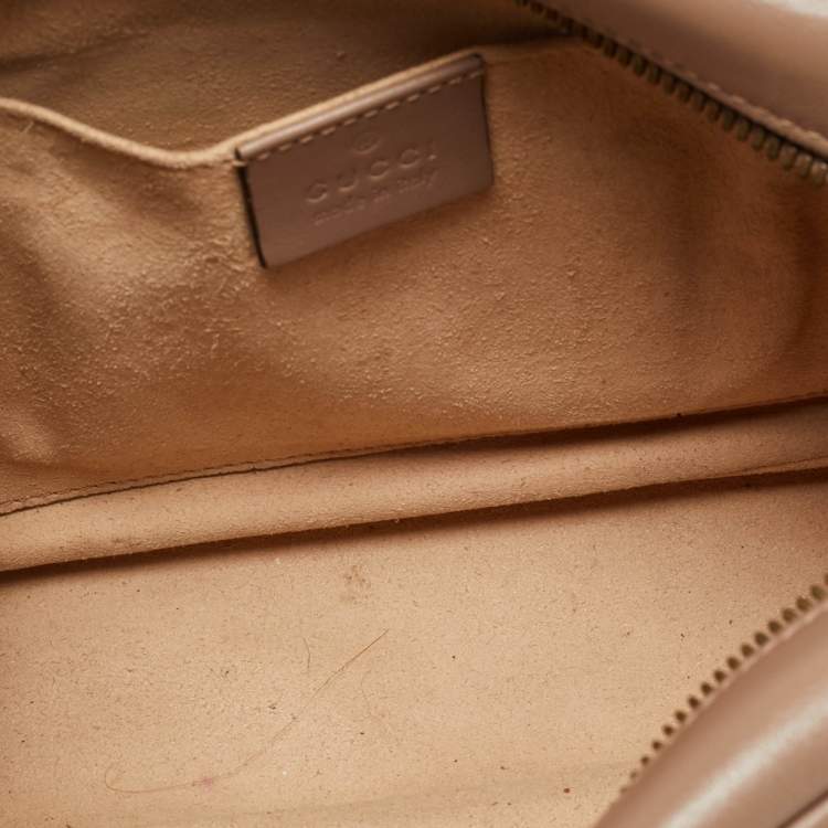 Pre Owned Gucci GG Marmont Small Dusty Pink Matelasse Leather Camera Bag