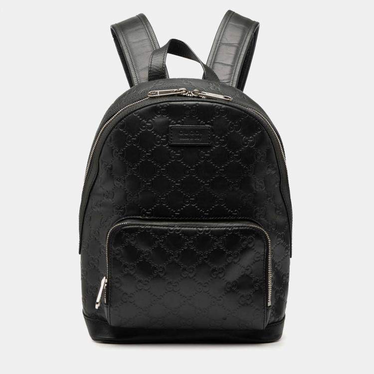 Pre Owned Gucci Black Guccissima Backpack