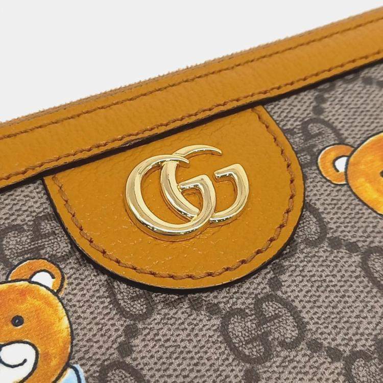 Pre Owned Gucci Brown PVC X KAI Portfolio Clutch