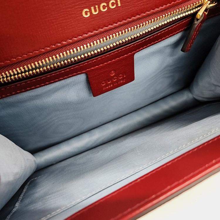 Pre Owned Gucci Red Suede Shoulder Bag