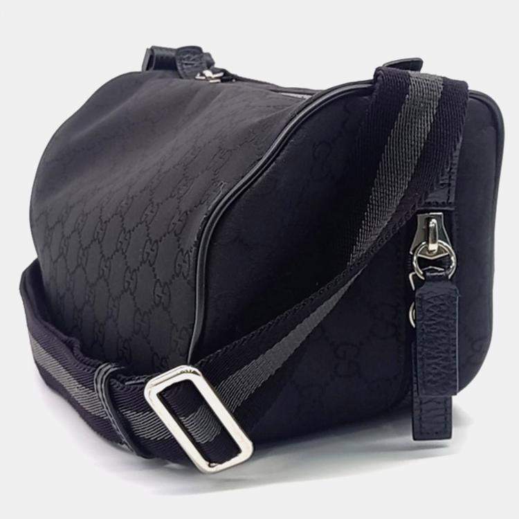 Pre Owned Gucci Black Leather Hip Sack