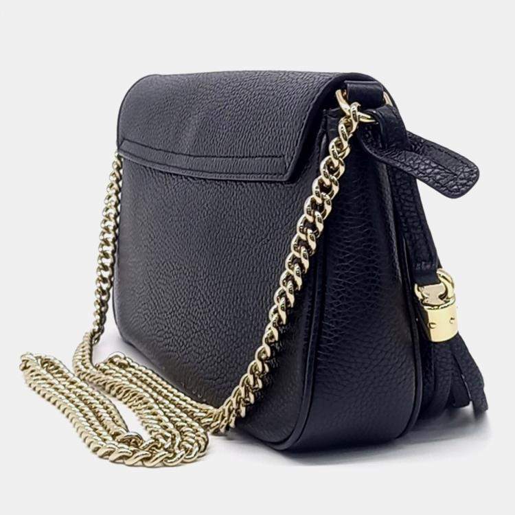 Pre Owned Gucci Black Leather Soho Chain Crossbody Bag