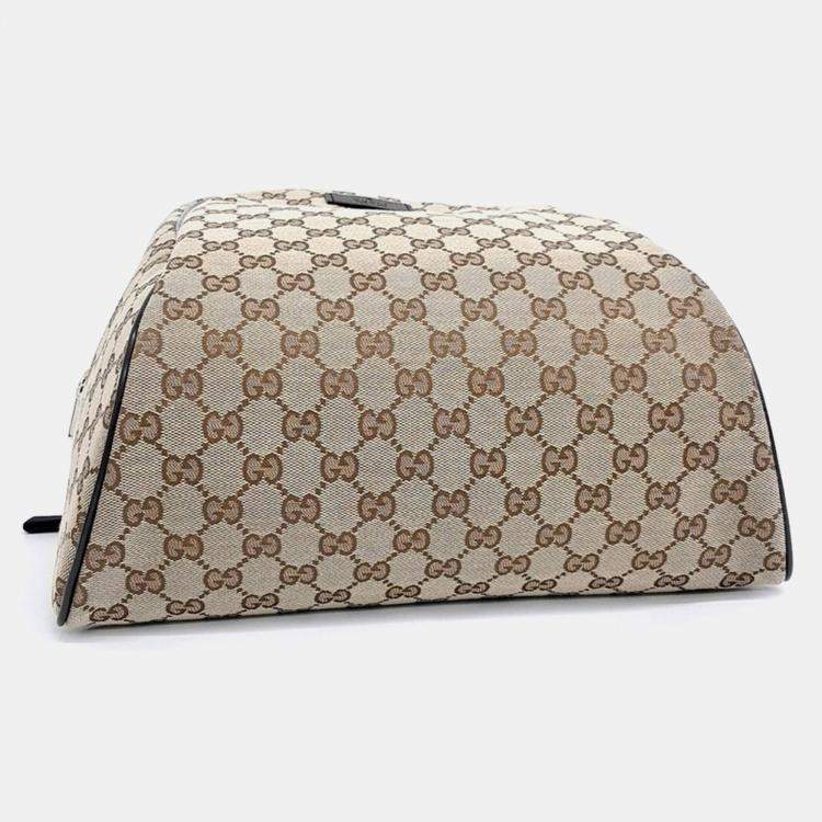 Pre Owned Gucci Beige/Brown Canvas Jacquard Backpack
