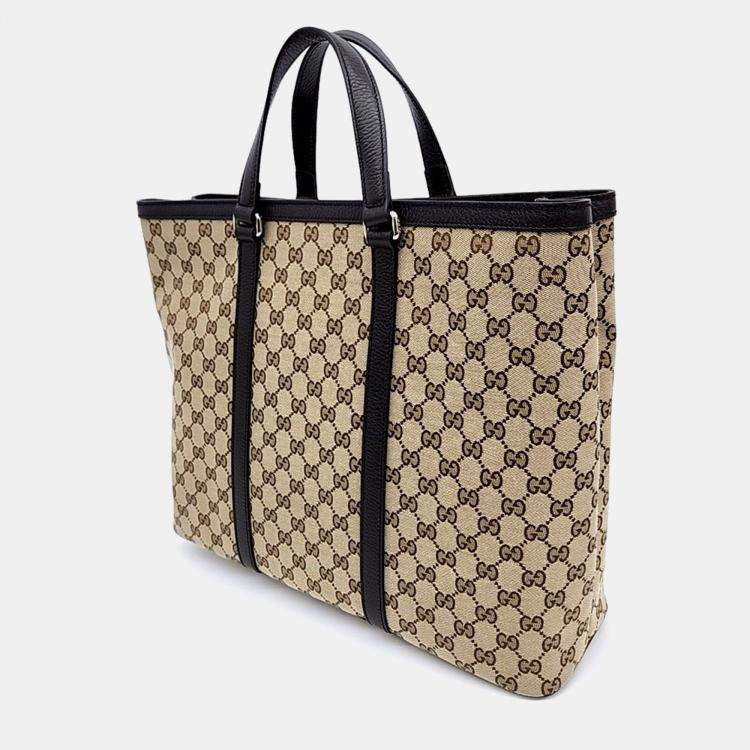 مملوكة مسبقًا Gucci Beige Canvas Jacquard Tote and Shoulder Bag