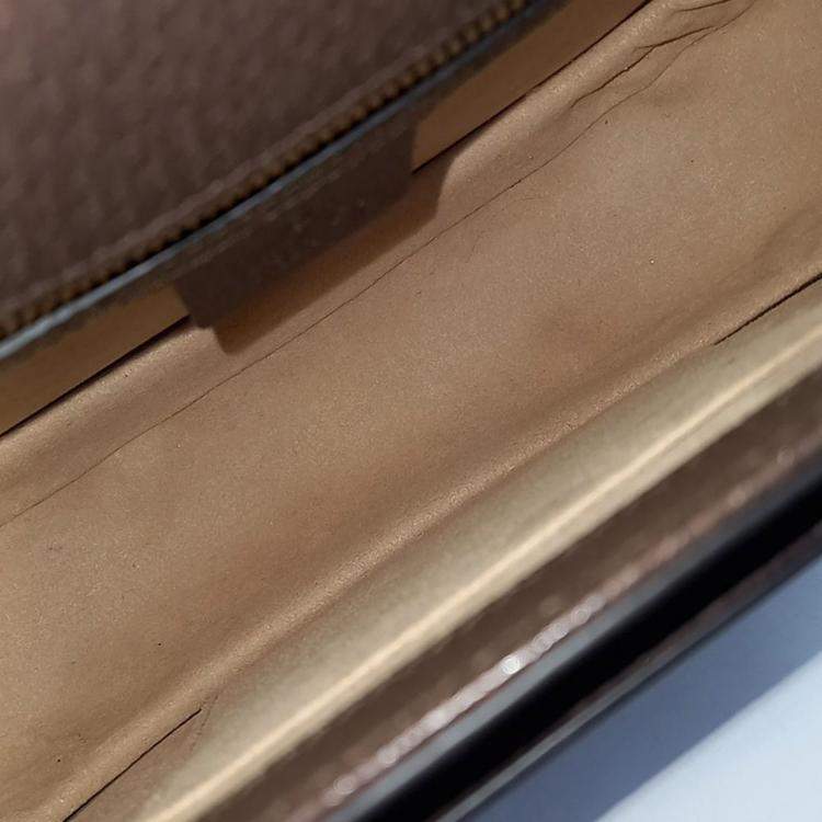 Pre Owned Gucci Beige/Brown Coated Canvas Ophidia GG Crossbody Bag