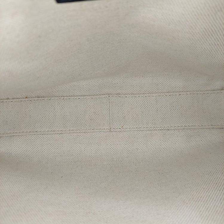 Pre Owned Gucci Beige/Navy Blue Canvas Attache Medium