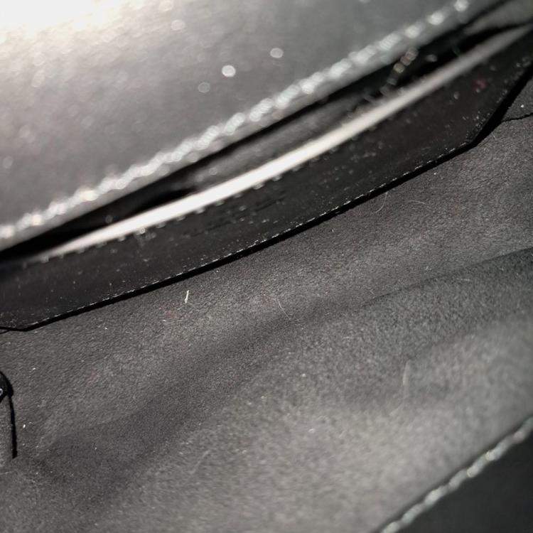 Pre Owned Gucci Black Leather Marmont Mini Top Handle Bag