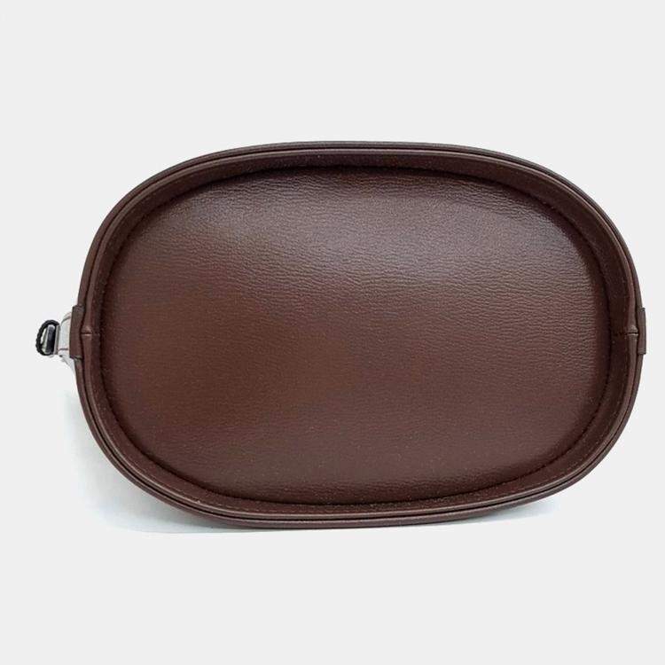 Pre Owned Gucci Burgundy Leather Mini Bucket Shoulder Bag