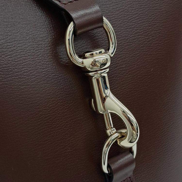 Pre Owned Gucci Burgundy Leather Mini Bucket Shoulder Bag