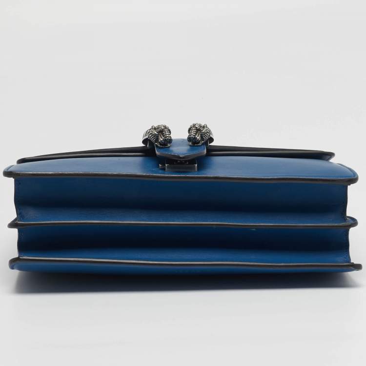 Pre Owned Gucci Dionysus Small Blue Leather Shoulder Bag