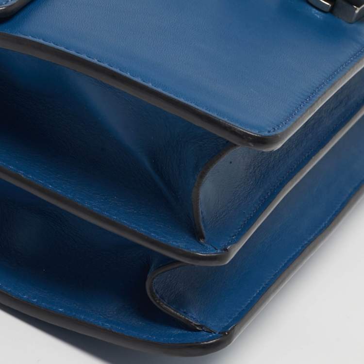 Pre Owned Gucci Dionysus Small Blue Leather Shoulder Bag