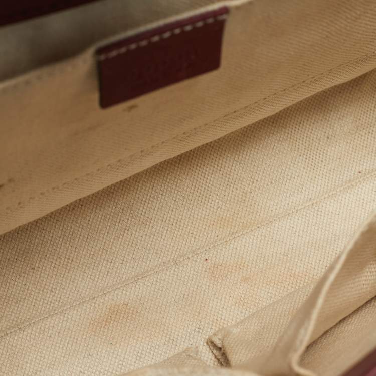 Pre Owned Gucci Emily Chain Medium Red Guccissima Leather Shoulder Bag