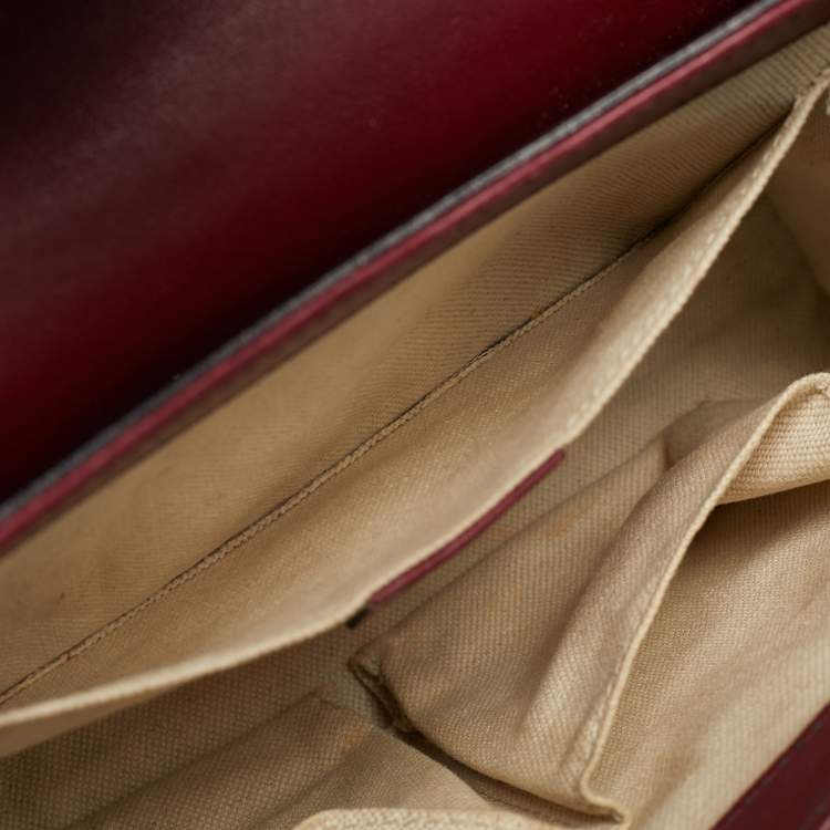 Pre Owned Gucci Emily Chain Medium Red Guccissima Leather Shoulder Bag