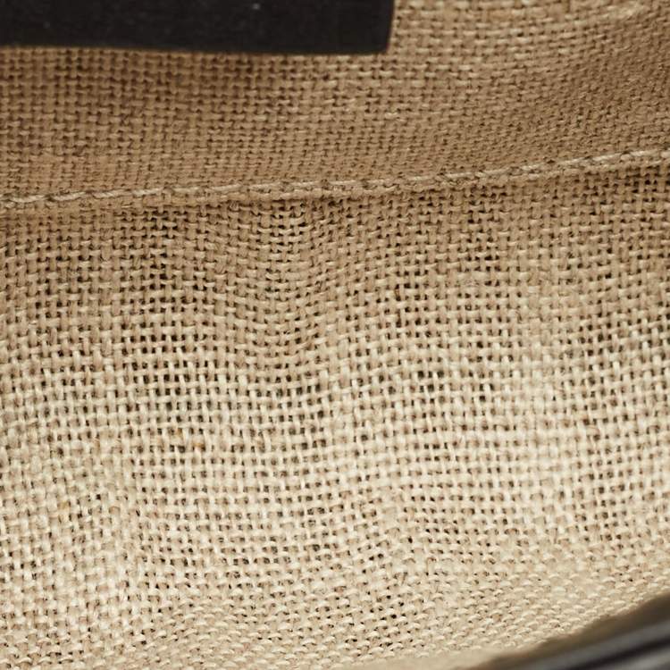 Pre Owned Gucci Emily Mini Black Microguccissima Leather Chain Crossbody Bag