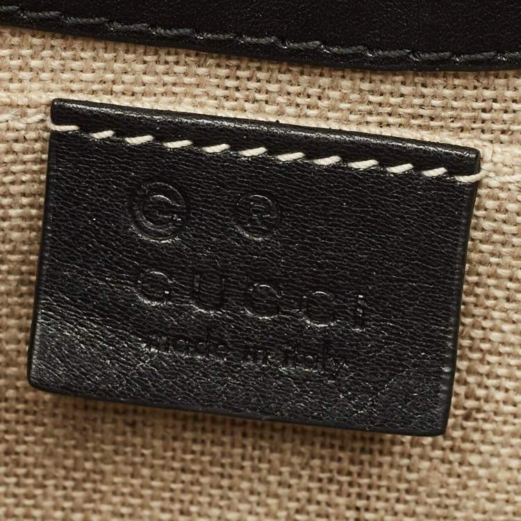 Pre Owned Gucci Emily Mini Black Microguccissima Leather Chain Crossbody Bag