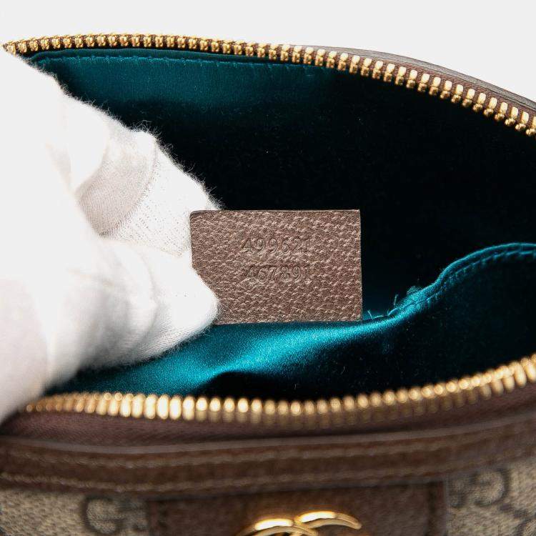 Pre Owned Gucci Brown Small GG Supreme Ophidia Dome Crossbody