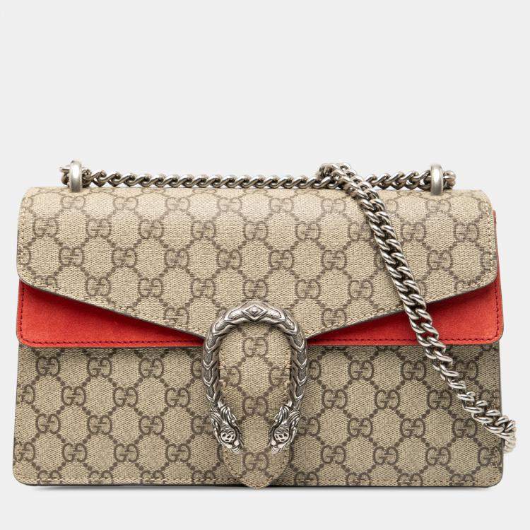 Pre Owned Gucci Brown Medium GG Supreme Dionysus Shoulder Bag