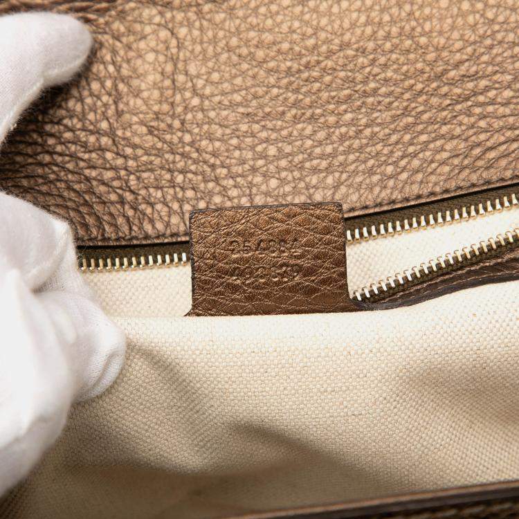 Pre Owned Gucci Brown Medium Leather New Bamboo Satchel