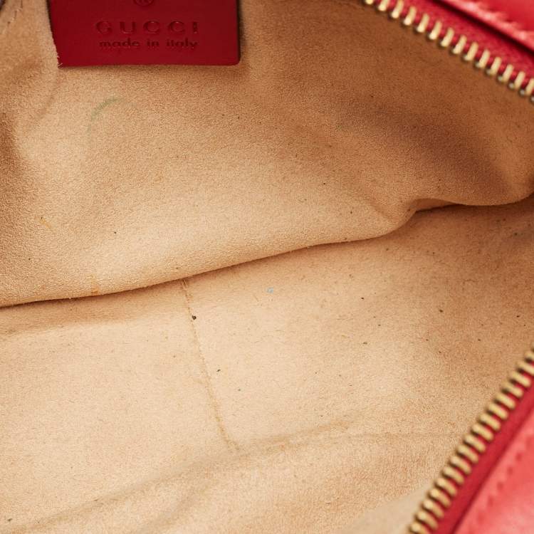 Pre Owned Gucci GG Marmont Mini Red Matelassé Leather Camera Bag