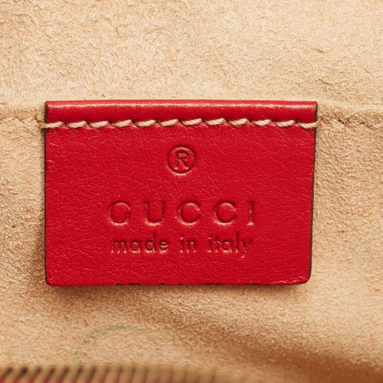 Pre Owned Gucci GG Marmont Mini Red Matelassé Leather Camera Bag