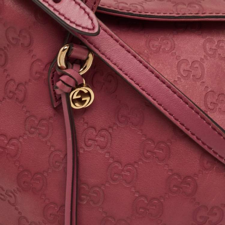 Pre Owned Gucci Bree Purple Guccissima Leather Tote