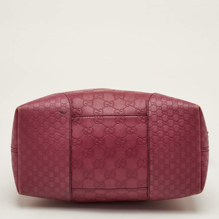 Pre Owned Gucci Bree Purple Guccissima Leather Tote