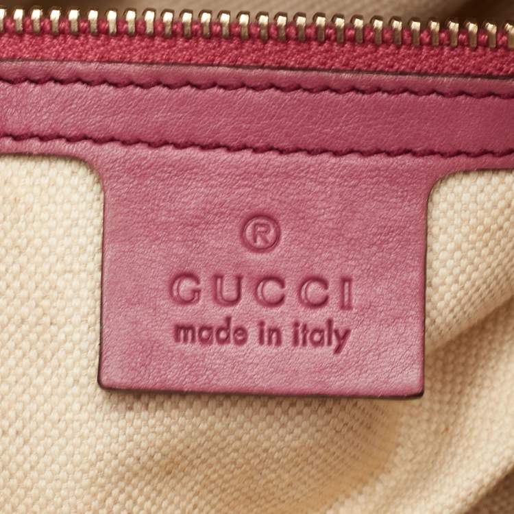 Pre Owned Gucci Bree Purple Guccissima Leather Tote