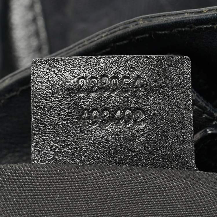 Pre Owned Gucci Interlocking G Black GG Canvas and Leather Tote